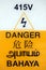 Electric danger sign