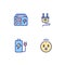 Electric devices pixel perfect RGB color icons set