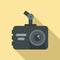 Electric digital recorder icon, flat style