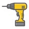 Electric Drill filled outline icon, build repair