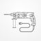 Electric drill rotary hammer outline  image