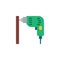 Electric drill and wall flat icon