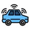 Electric driverless car icon, outline style