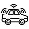 Electric driverless car icon, outline style
