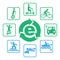 Electric eco drives icon set