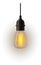 Electric edison lamp. Glowing realistic light bulb