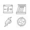 Electric energy linear icons set