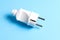 Electric European white plug for socket isolated