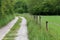 Electric fencing around pasture with farm animals