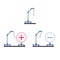 Electric field of two opposing charges separated by a finite distance.