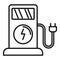 Electric filling station icon, outline style