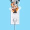 Electric fire concept in flat style, vector