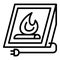 Electric fire plug icon, outline style