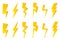 Electric flash and thunder bolt arrows icons.