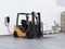 Electric forklift, logistics robots charging in charging station