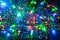 Electric garland, Christmas abstract background