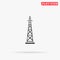 Electric geodetic tower flat vector icon. Hand drawn style design illustrations