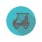 Electric golf cart long shadow icon. Simple glyph, flat vector of transport icons for ui and ux, website or mobile application