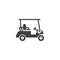 Electric golf cart vector icon