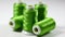 Electric green sewing thread coil