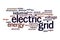 Electric grid word cloud concept