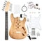 Electric guitar diy building kit with all parts and components wooden body wood neck and electronics single coil pickguard pickup