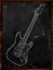 Electric Guitar drawing on blackboard