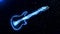 Electric guitar in a frosty glow in a dark space with particles