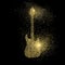 Electric Guitar gold glitter art concept symbol