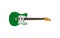Electric guitar, green rock music instrument vector Illustration on a white background