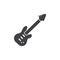 Electric guitar icon vector, filled flat sign, solid pictogram isolated on white.