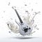 Electric Guitar In Industrial Design: Music On A White Background