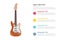 Electric guitar infographic template with 4 points of free space text description - vector illustration