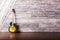 Electric guitar in wooden studio