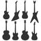 Electric guitars silhouette