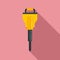 Electric hammer icon, flat style