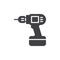 Electric hand drill icon vector, filled flat sign, solid pictogram isolated on white.