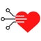Electric Heart Raster Icon Flat Illustration