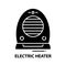 electric heater symbol icon, black vector sign with editable strokes, concept illustration