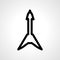 Electric heavy metal guitar line icon. electric guitar linear outline icon