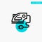 Electric, Home, Iron, Machine turquoise highlight circle point Vector icon