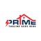 Electric house building construction logo with prime