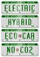 Electric hybrid car plates