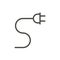 Electric icon vector. Outline power. Line plug symbol.