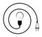 Electric incandescent lamp with wire and plug. Logo for an electrical company. Power supply and energy saving. Black and