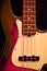 Electric jazz bass on black background