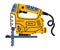 Electric Jig Saw with Cord as Construction Tool Vector Illustration