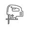 Electric jig saw machine isolated outline icon