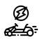 electric kart black icon vector illustration