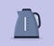 Electric kettle color flat isolated vector illustration